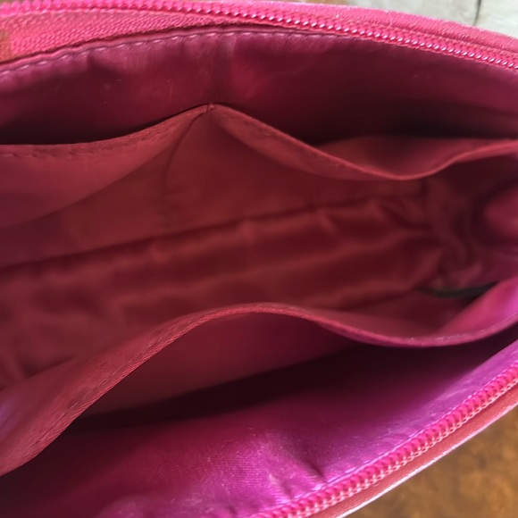 Coach Peyton Tattersall Coated Canvas and Leather Plaid Pink Stripe Cosmetic Bag - Picture 5 of 9